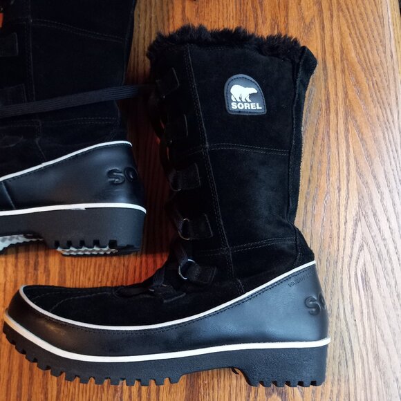 Sorel Joan of Arctic Women's Waterproof Black Suede Faux Fur-Lined Boot Size 9 - Picture 2 of 16